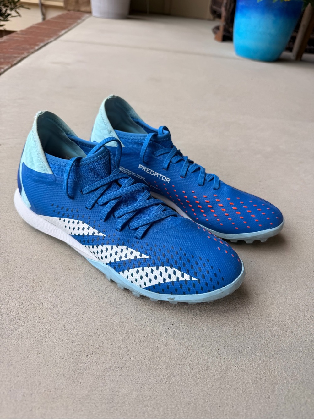 adidas Predator 3 Women’s Blue with White and Light Blue Soccer Turf Shoes